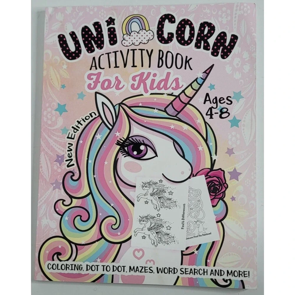 Unicorn Activity Book for Kids NEW Ages‎ 4-8 Fantasy Girl Fun Activity Coloring